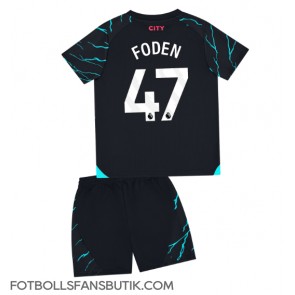 Manchester City Phil Foden #47 Replika Tredje Tröja Barn 2023-24 Kortärmad (+ Korta byxor)